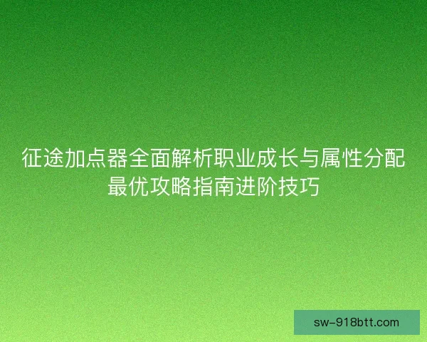 征途加点器全面解析职业成长与属性分配最优攻略指南进阶技巧